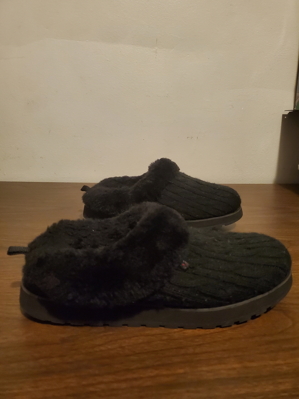 Skechers Black Fuzzy Knit Cozy Slip-On Kids Boots